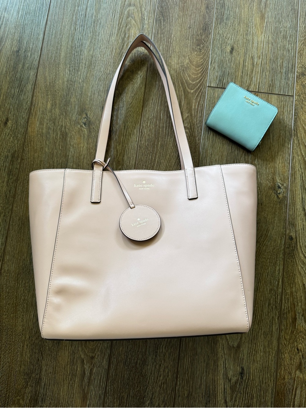 kate spade Blush Pink Leather Tote Seafoam Green Bifold Wallet